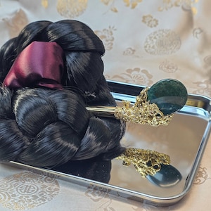 Handcrafted Korean Binyeo Carnelian from India | Traditional Hairpin with Carnelian | Elegant Korean Hair Accessory
