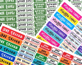 Sticks to clothing Daycare and School supplies labels, dishwasher safe labels, daycare labels, waterproof name stickers