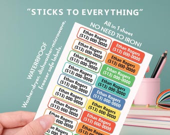 190 labels Waterproof Sticks to clothing labels-Daycare and School supplies labels, dishwasher safe daycare labels, or 95 name stickers