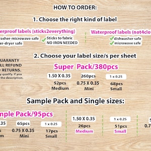 Waterproof dishwasher and laundry safe, no need iron on, stick direct to clothing label, Camp and School supply labels, Daycare name sticker immagine 3