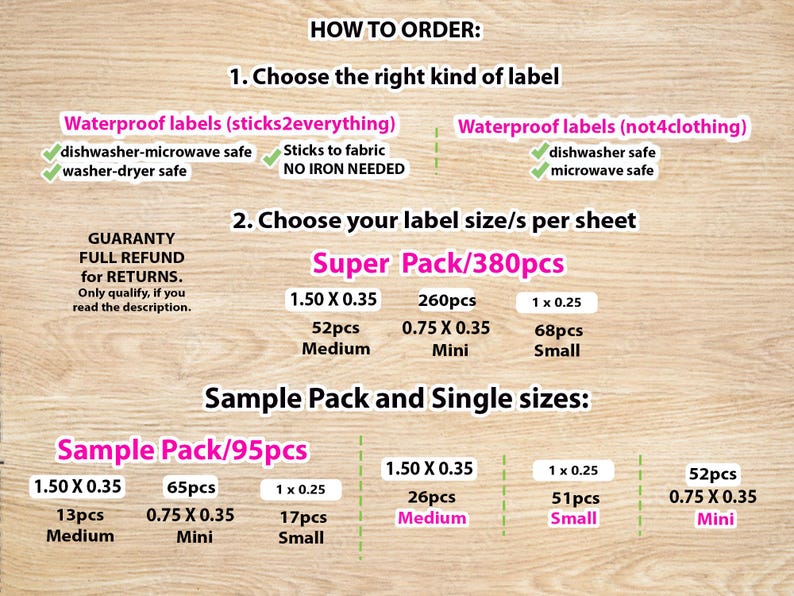 Waterproof dishwasher and laundry safe, no need iron on, stick direct to clothing label, Camp and School supply labels, Daycare name sticker immagine 3