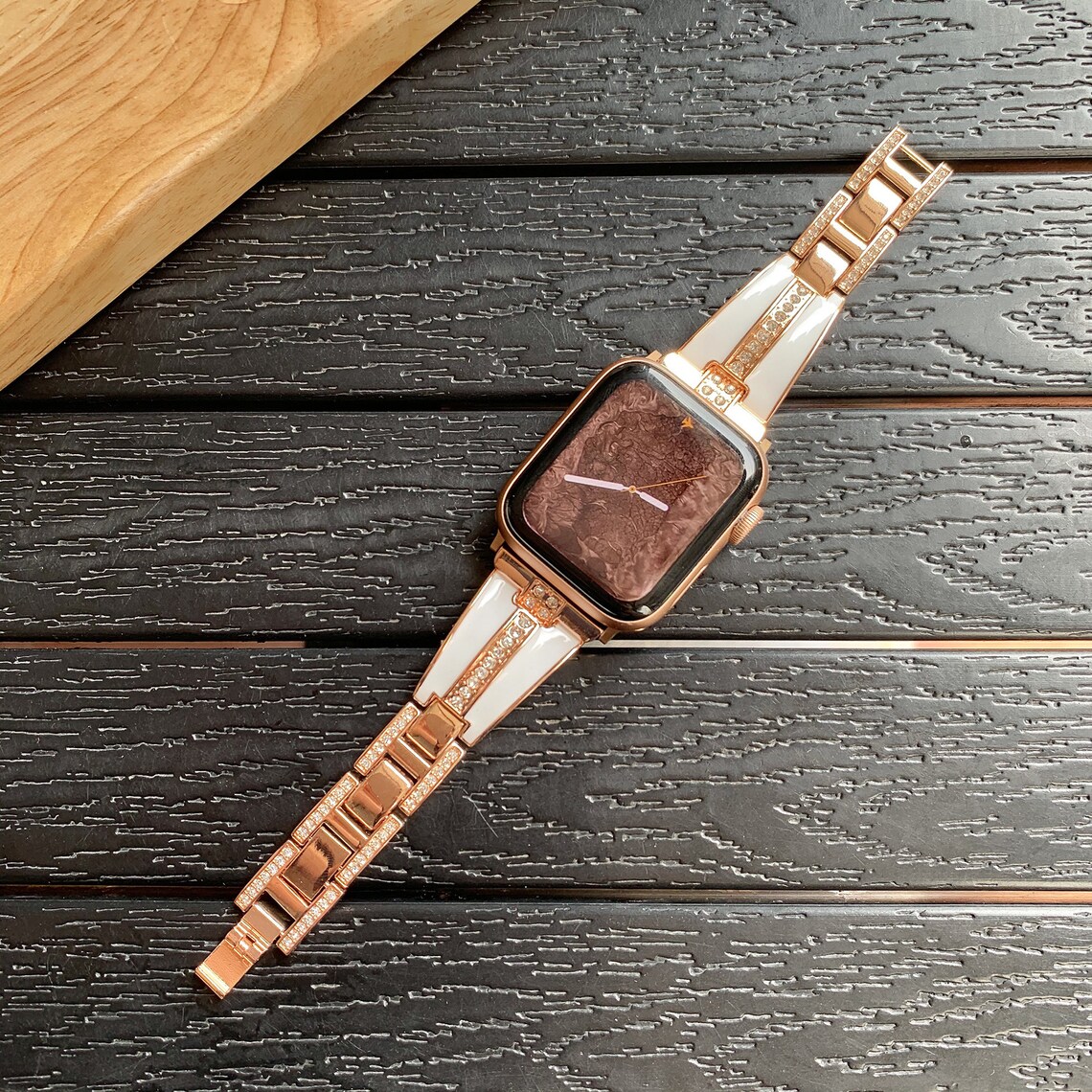 Rose Gold Apple Watch Band 38mm 40mm 42mm 44mm Resin Bling - Etsy
