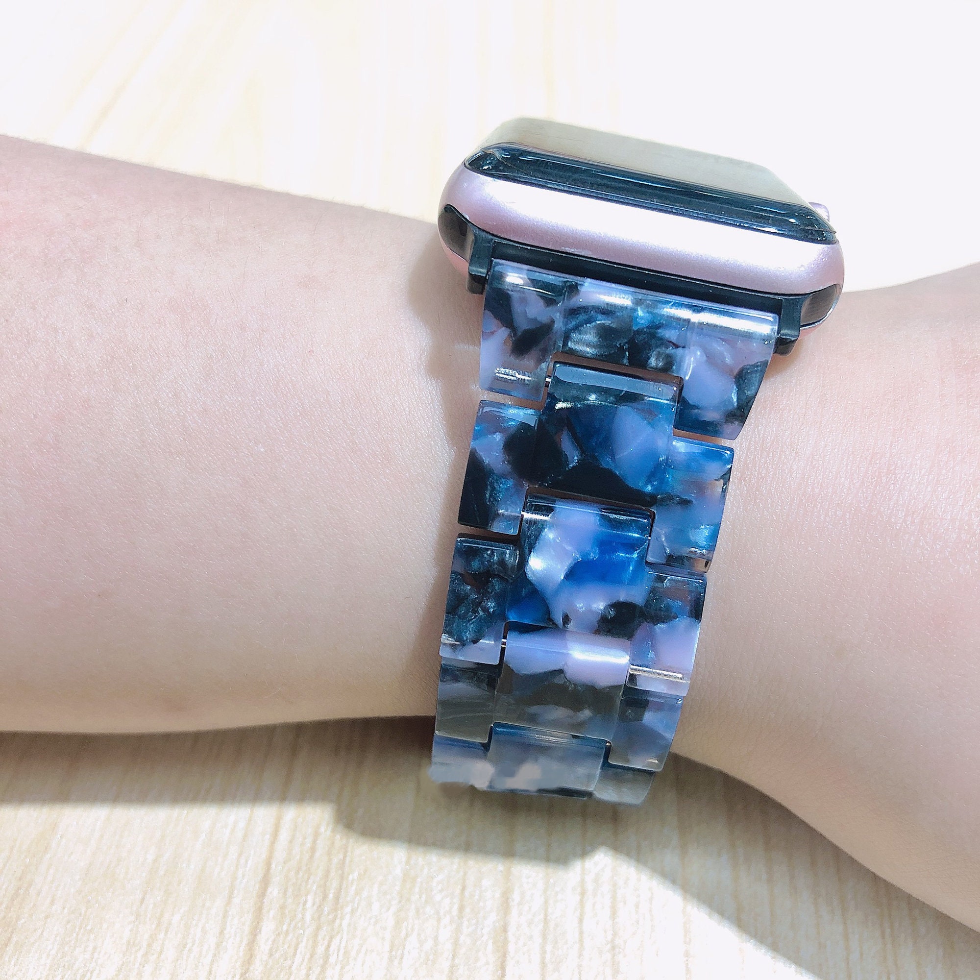 Blue Apple Watch Band 38mm 40mm 42mm 44mm Resin Bling IWatch Etsy