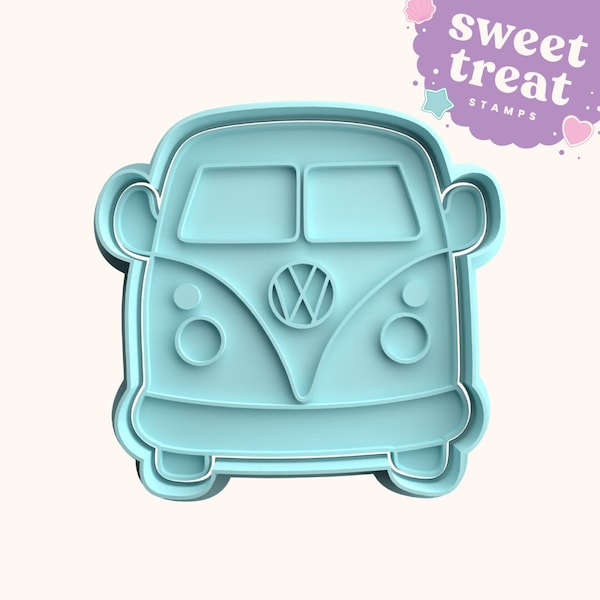 Classic Camper Van Fondant Stamp with Matching Cutter - Baking Embosser Set