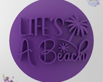 Life's A Beach fondant stamp cookie embosser