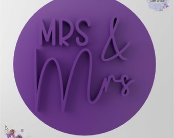 Mrs & Mrs fondant timbro cookie goffratore