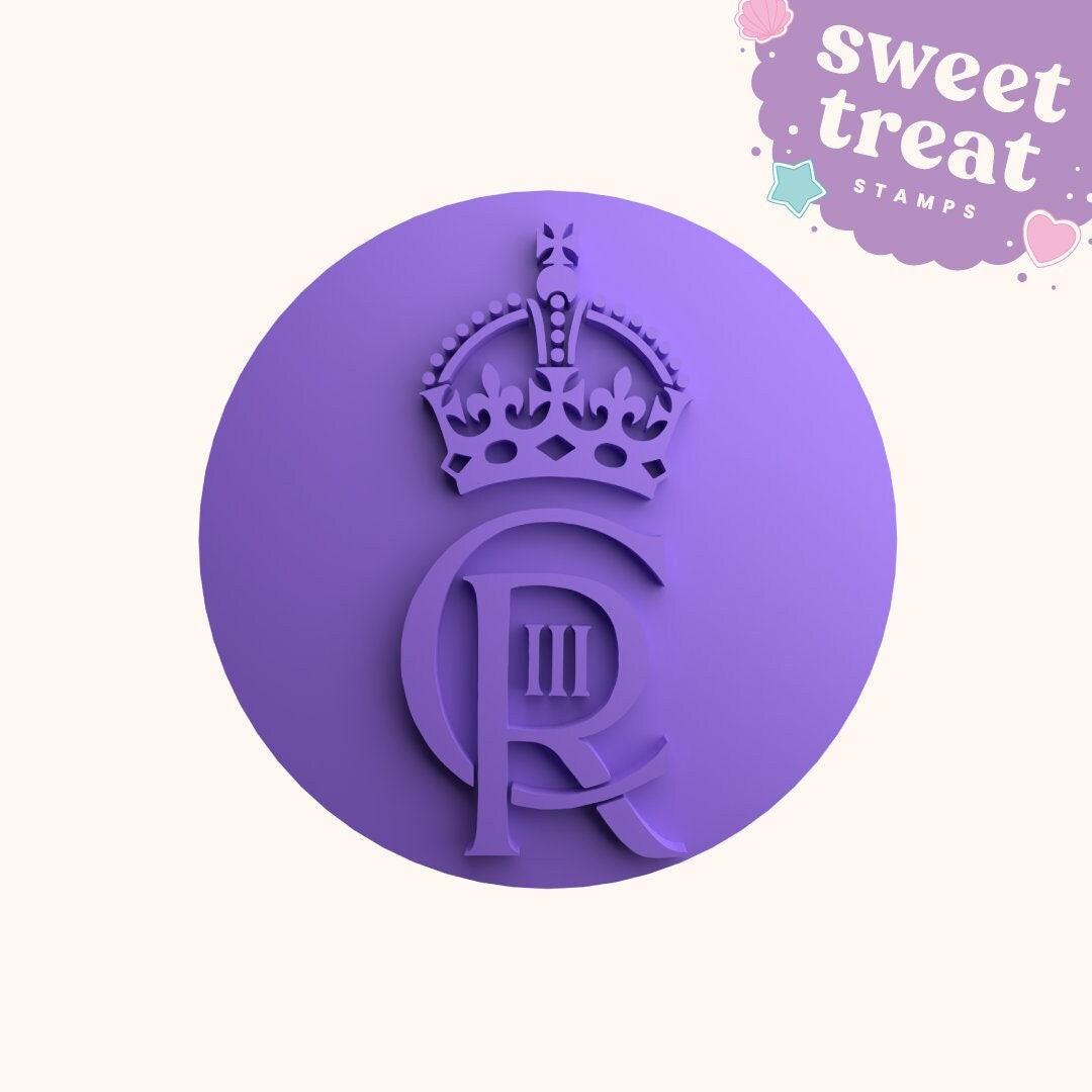 CR III 3 King Charles III Coronation Fondant Stamp Embosser Etsy