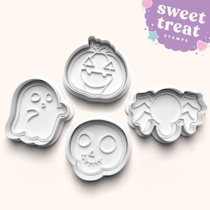 Tampons à fondant sur le thème d&#39;Halloween avec emporte-pièce assorti - Set d&#39;embosseurs pour pâtisserie