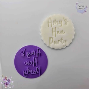 Personalised custom name Hen Party Fondant Stamp