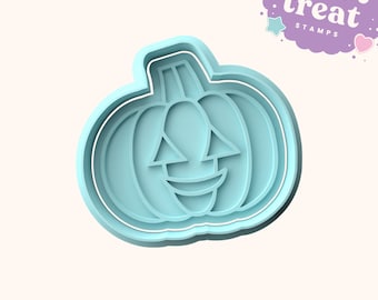 Halloween Pumpkin Fondant Stamp with Matching Cutter - Baking Embosser Set