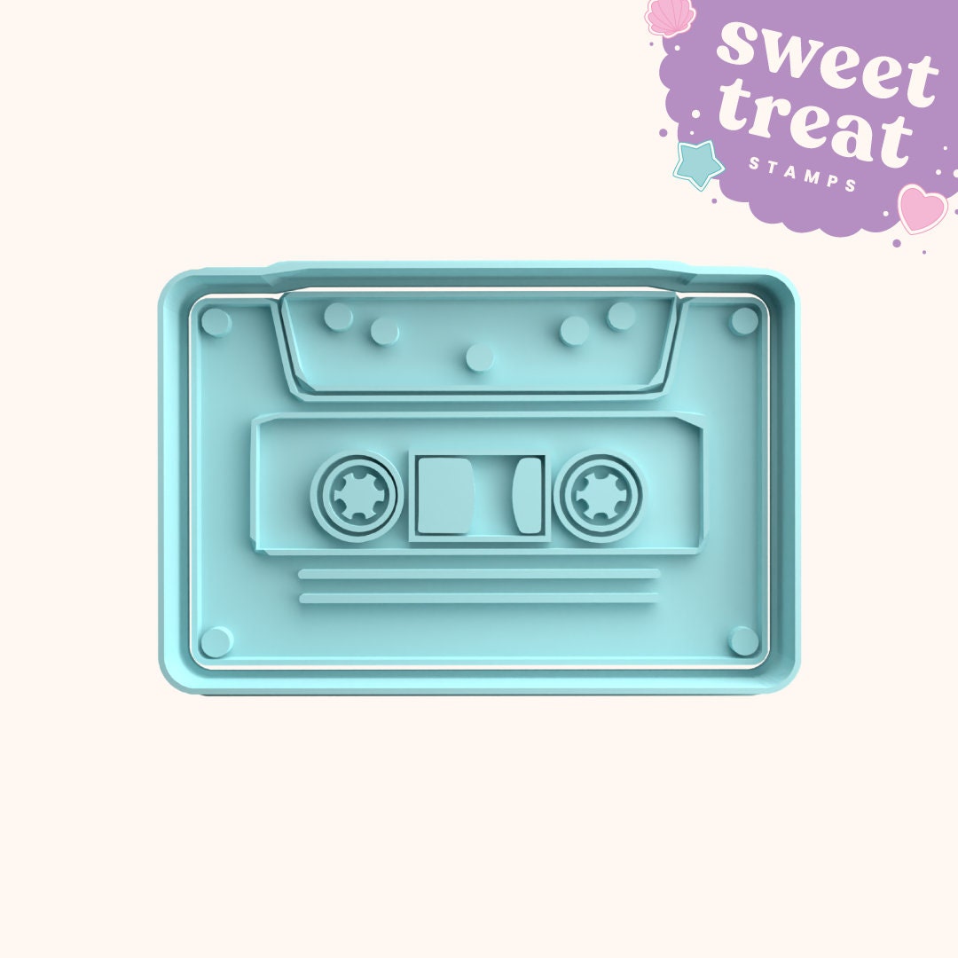 Classic Cassette Tape Fondant Stamp & Cutter Embosser Set Etsy
