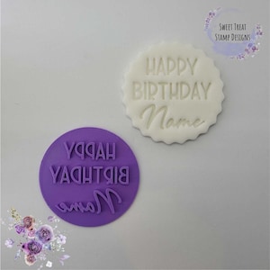 Happy Birthday Custom Name Fondant Stamp Embosser