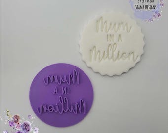 Carimbo/Relevo para Fondant "Mãe Inigualável" para o Dia das Mães