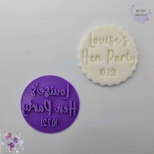 Personalised Name & Date Hen Party Fondant Stamp
