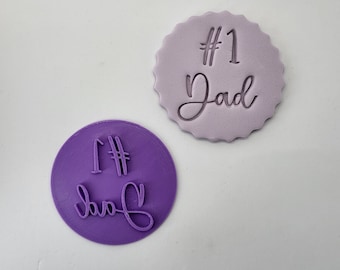 Number 1 Dad Father's Day fondant stamp cookie embosser