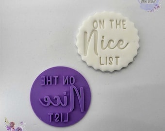 On the Nice List Christmas Fondant Embosser Stamp