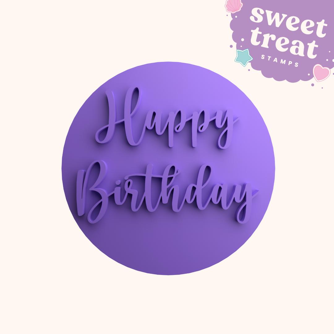 Happy Birthday Fondant Stamp Embosser Etsy