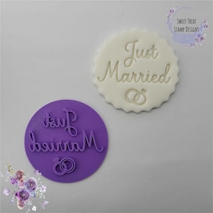 Just Married Wedding Fondant Stamp Embosser