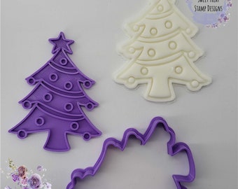 Christmas Tree Fondant Stamp & Cutter Embosser | 2 Designs