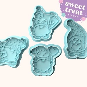 Valentines Gnomes Set Fondant Stamp & Cutter Embosser Set