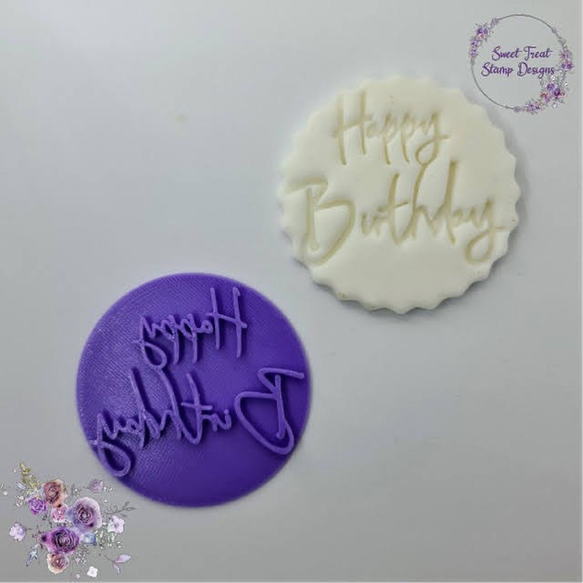 Happy Birthday Fondant Stamp Embosser Etsy