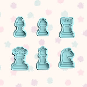 Chess Set Fondant Stamp & Cutter Embosser Set