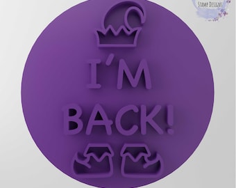 I'm Back Christmas Elf Fondant Stamp Cookie Embosser