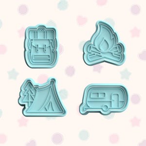 Camping Fondant Stamp & Cutter Embosser Set