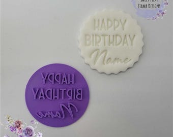 Happy Birthday Custom Name Fondant Stamp Embosser