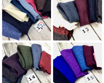Sweater Fabric - Felted Wool Fabric -Fabric Scraps - Destash DIY - Textiles - Craft Supplies - Fiber Art