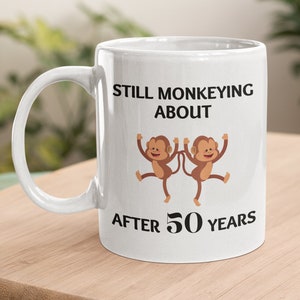 50th Anniversary Ceramic Mug, 50 Year White Glossy Mug, Fiftieth Anniversary Coffee Mug, Happy 50th Anniversary, Golden Anniversary Gift