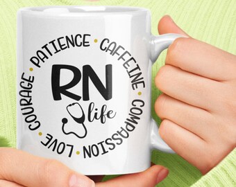 Regalo infermiere registrato, tazza infermiera, tazza da caffè RN, regali infermiere, regalo infermiera di laurea, regalo infermiera studente, regalo per infermieri, regali infermieristici
