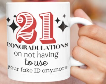 21st Birthday Mug, Happy 21st Birthday White Glossy Mug, Born 2001 Gift Mug, Coming of Age Gift