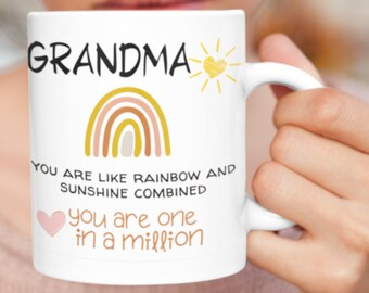 Grandmother Ceramic Gift Mug, Granny White Coffee Mug, Grandma Love Glossy Mug, Grandmother Birthday Gift