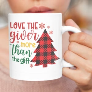 Love The Giver More Than The Gift Mug, Merry Christmas Mug, Xmas Gift, Winter Mug, Xmas gifts for Her, Merry Xmas, Christmas Coffee Mug