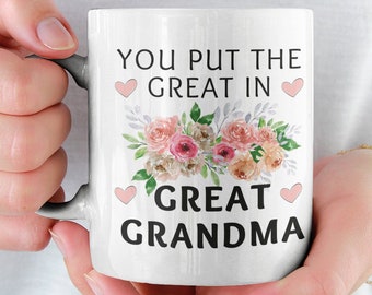 Grandmother Ceramic Gift Mug, Granny White Coffee Mug, Grandma Love Glossy Mug, Grandmother Birthday Gift