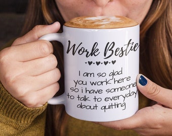 Co-worker Ceramic White Glossy Mug, Work Friend Coffee Cup, Work Bestie Tea Cup, Colleague 11 oz or 15 oz Mug