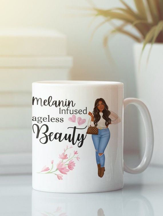 Black Girl Birthday Gift Mug, Black Woman Mug, Afro Queen mug, Beautiful Black Girl African American Mug, Tea Cup Gift for Her