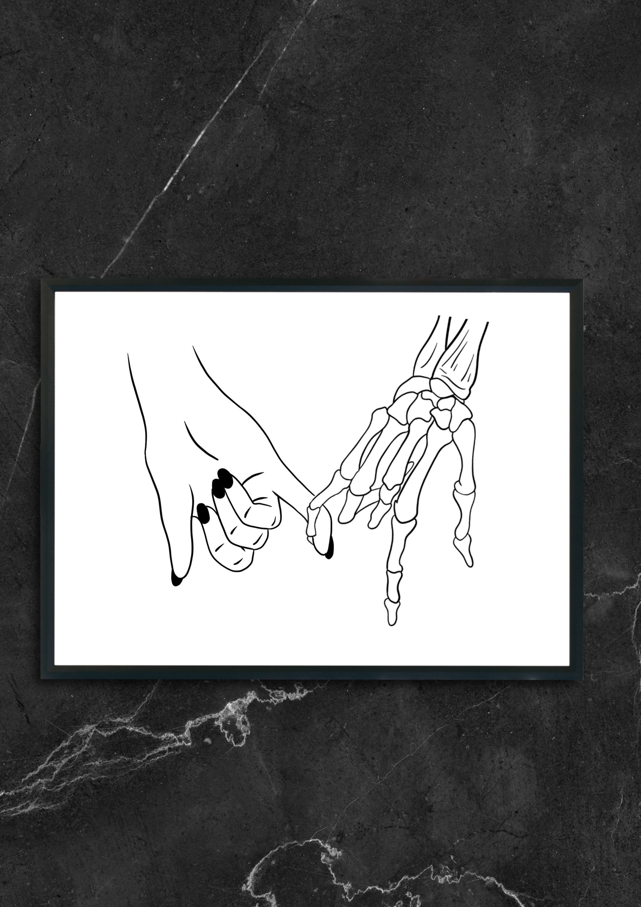 Pinky promise we print skeleton art print skeleton print Etsy