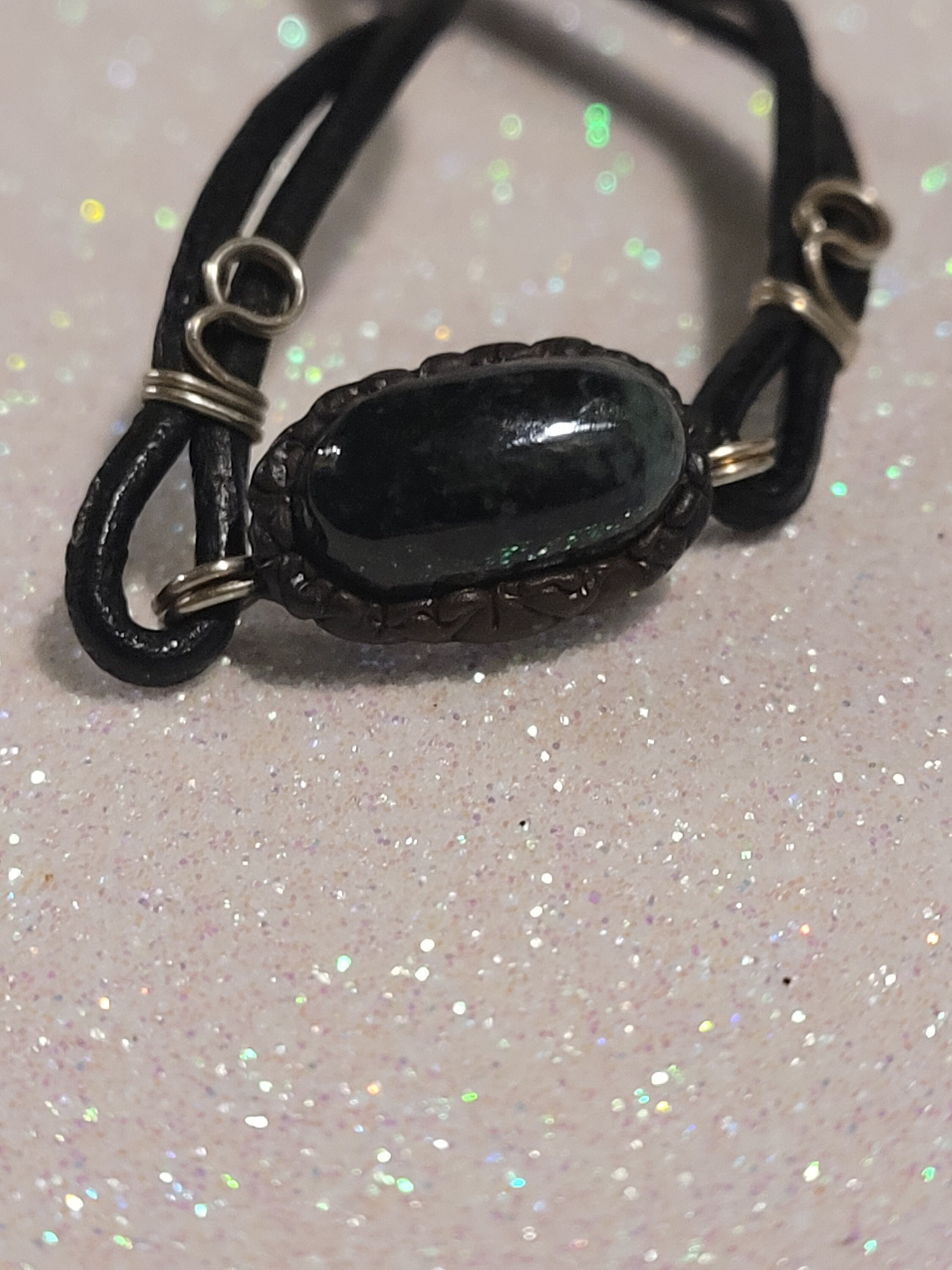 Black Jade Rope Bracelet Etsy