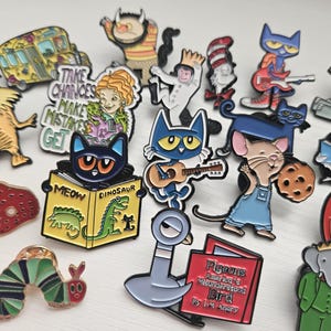 Children&#39;s Book Themed Enamel Pins