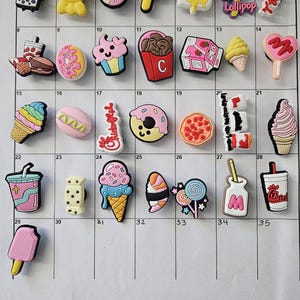 Cute Food Themed Colorful and Happy Shoe Charms Various Pieces YOU CHOOSE