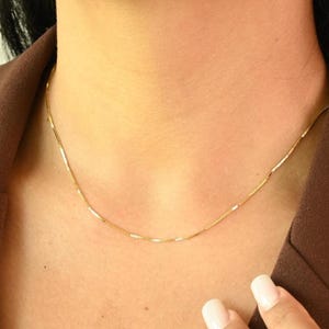Solid 14k Box Chain - 0.8mm - Everyday Chain For Her - Shiny & Everlasting