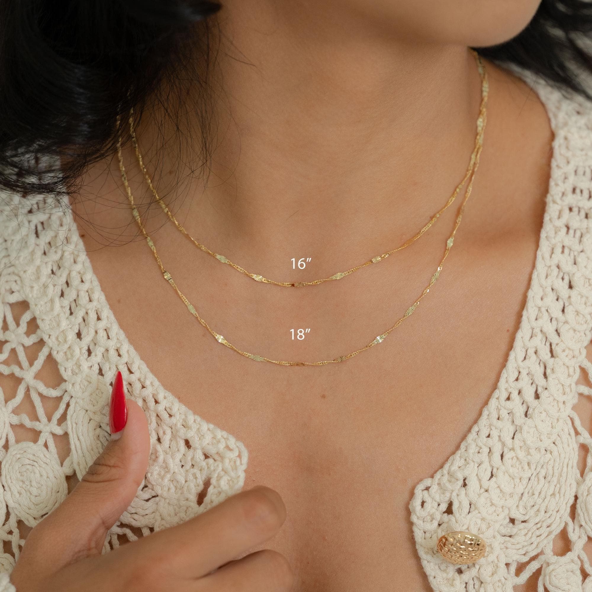 14 Karat Weißgold, 2,0 Mm, Verdrehte Spiegelkette, Schmuck