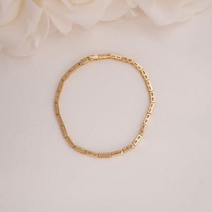 14K Gold Bar Link Bracelet