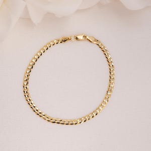 Solid 14k Curb Link Bracelet - Everyday gold jewelry - For Her