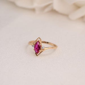 14k Marquise Simulated Ruby