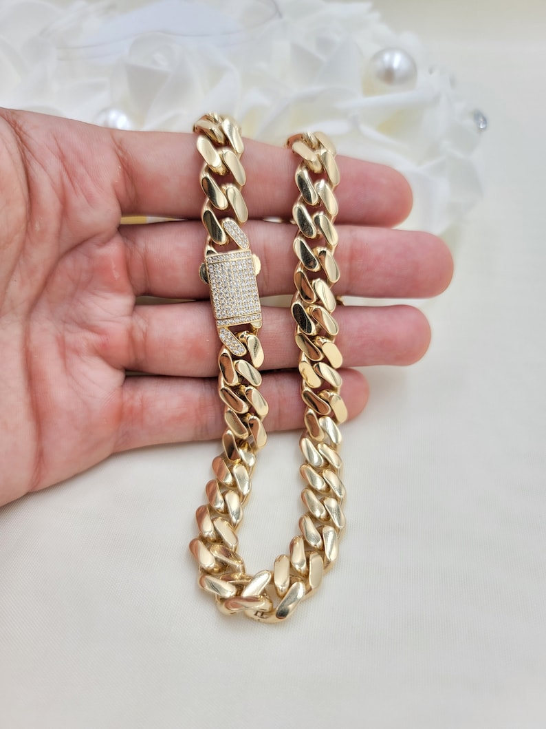 Real 14k Gold Monaco Chain 18 Inches 11mm Hollow Etsy