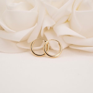 14K Endless Polish Hoops - 15mm