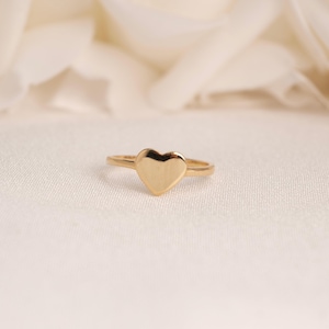 14k Polierter Herzring